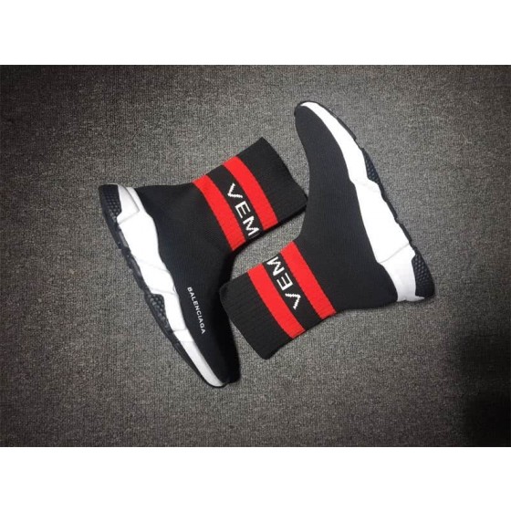Balenciaga Speed Sock Boots Black Red Venments