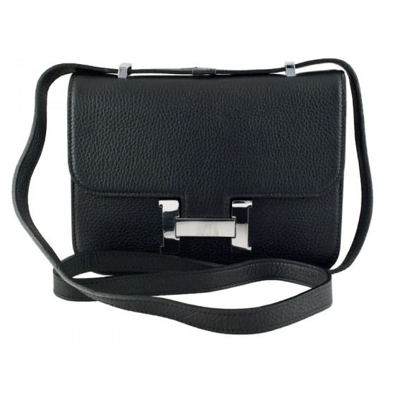 Hermes Constance 23 Single Shoulder Bag Togo Leather Black