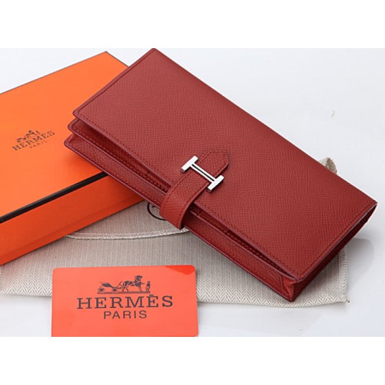 Hermes Epsom Original Calfskin Bearn Japonaise Bi-Fold Brown