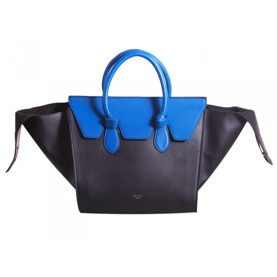 Celine Tie Bag Original Leather Black With Blue