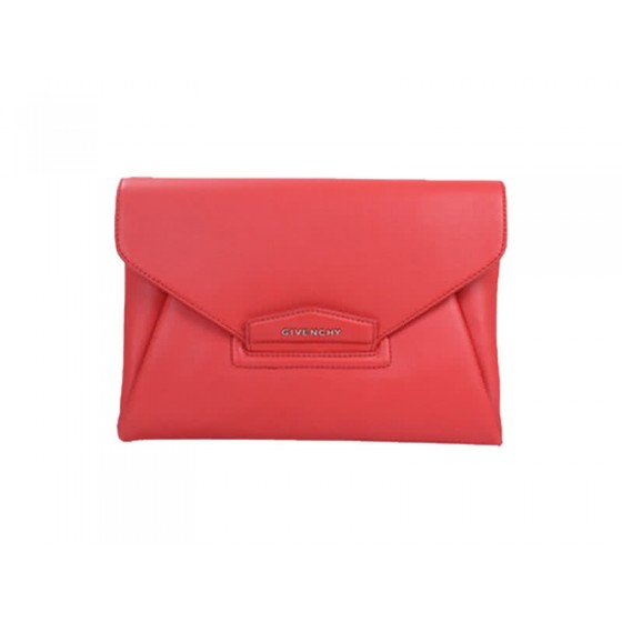 Givenchy Antigona Envelope Clutch Grained Leather Red
