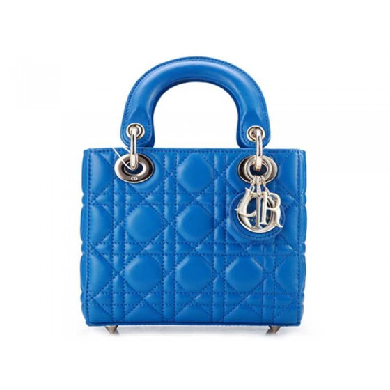 Dior Nano Leather Bag Gold Hardware Blue