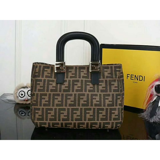 Fendi Ff Fabric Tote With Golden Hardware ff06