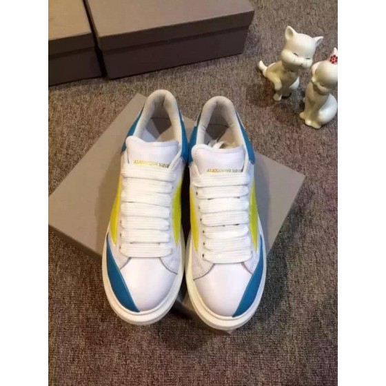 Alexander McQueen Sneakers Leather White Yellow Blue Men Women