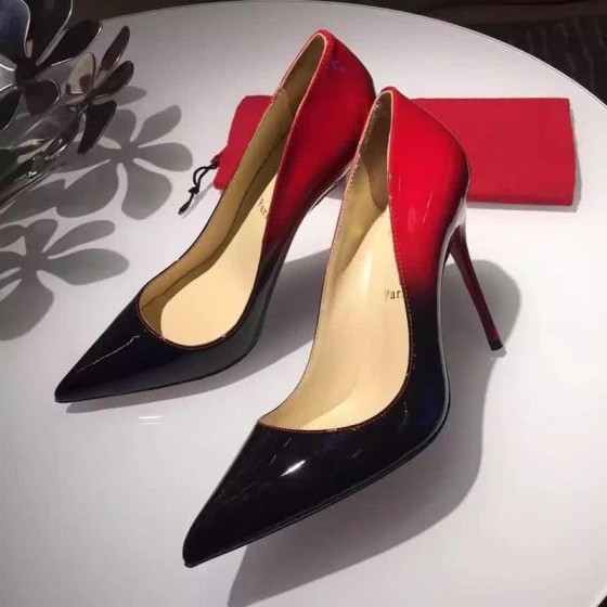 Christian Louboutin High Heels Red Black Patent Leather