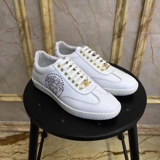 Versace New Casual Shoes Cowhide White Men