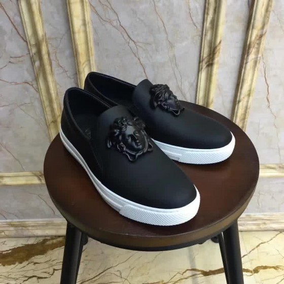 Versace Top Quality Loafers Cowhide Matte Black Men