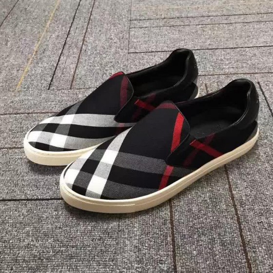 Burberry Fashion Comfortable Shoes Cowhide Black And White Men