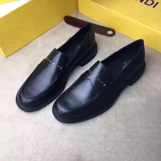 Fendi Loafers Top Quality Real Calf Leather Silver Decoration Men
