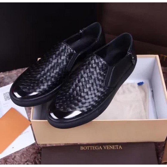 Bottega Veneta Slip-on Leather Knit Zipper Black Men