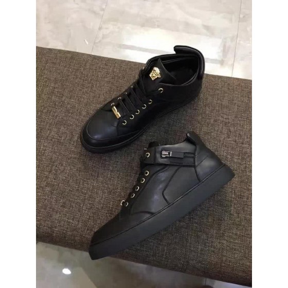 Versace New Casual Shoes Cowhide Non-slip Design Black Men