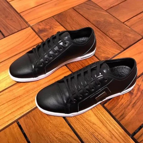 Dolce & Gabbana Sneakers Leather Black Upper White Sole Men