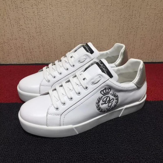 Dolce & Gabbana Sneakers Leather White Silver Men