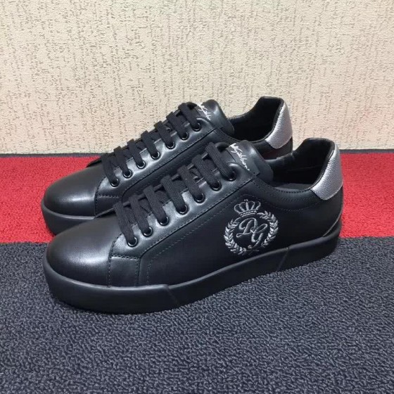 Dolce & Gabbana Sneakers Leather Black Silver Men