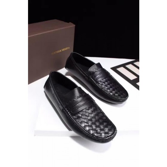 Bottega Veneta Top Quality Woven Cowhide Loafers Black Men