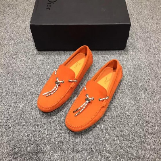 Dior Loafers Real Suede Laces Orange Men