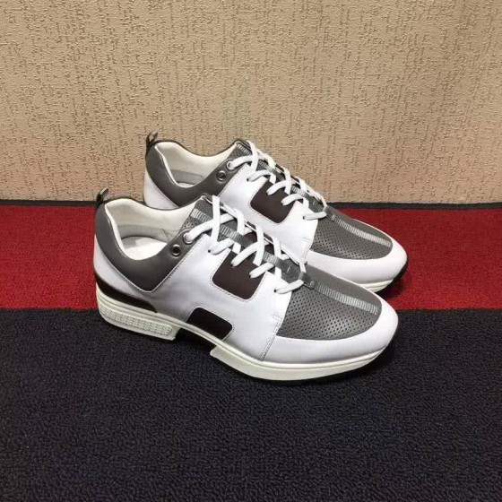 Hermes Fashion Comfortable Sports Shoes Cowhide White And Green Men