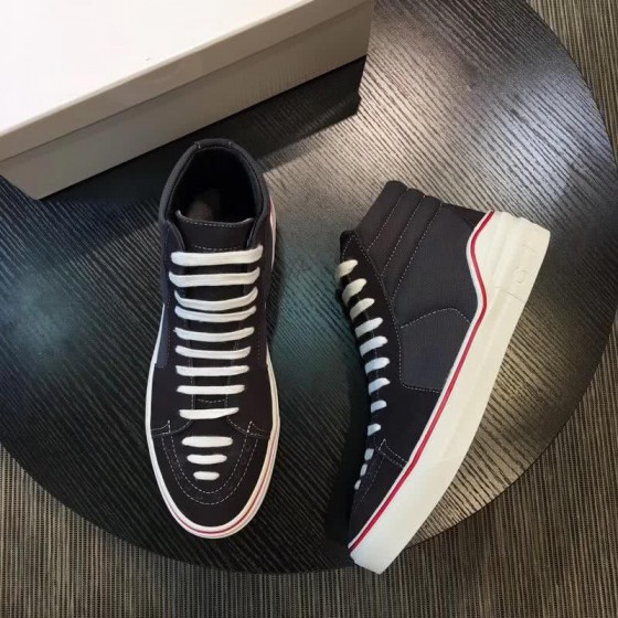 Givenchy Sneakers High Top Black Upper White Sole And Shoelaces Red Line Men
