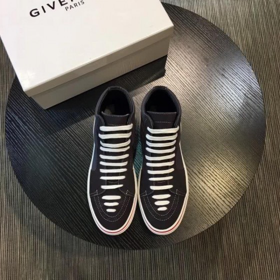 Givenchy Sneakers High Top Black White Upper White Sole And Shoelaces Red Line Men
