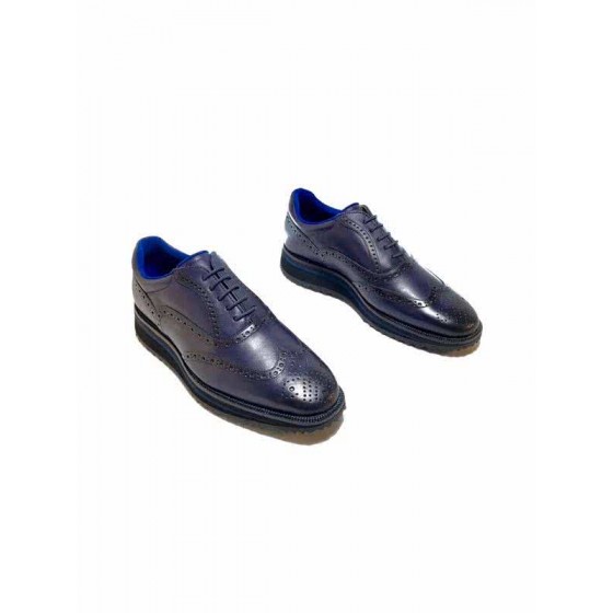 Bally Fashion Business Shoes Cowhide Blue And Black Men