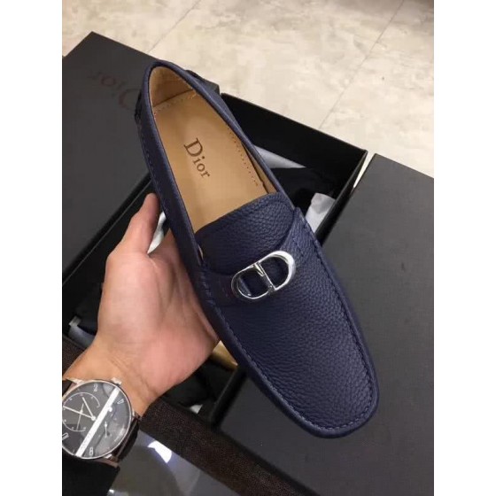 Dior Loafers Real Leather Buckle All Navy Men