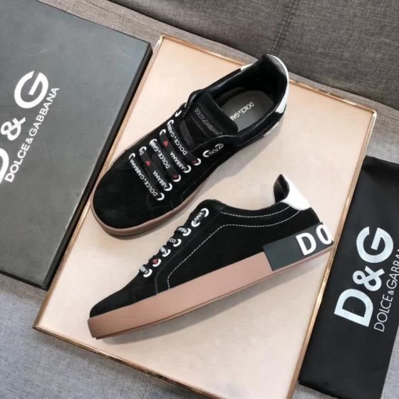 Dolce & Gabbana Sneakers Black Suede Rubber Sole Men