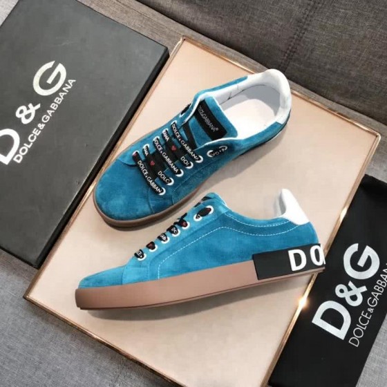 Dolce & Gabbana Sneakers Blue Suede Rubber Sole Men