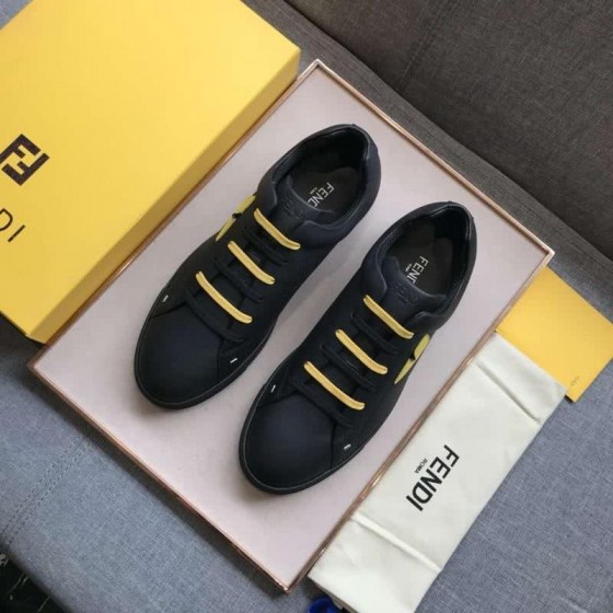 Fendi Sneakers Yellow Shoelaces Black And Yellow Men