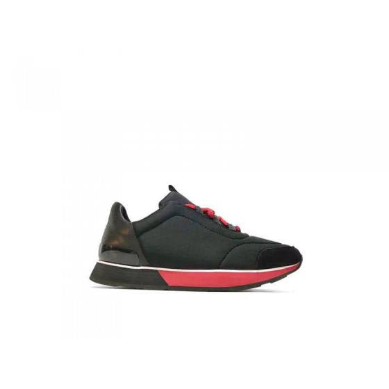 Hermes Fashion Comfortable Shoes Cowhide Black And Red Men