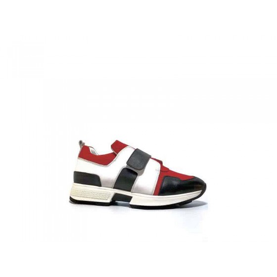 Hermes Fashion Comfortable Shoes Cowhide Red And White Men