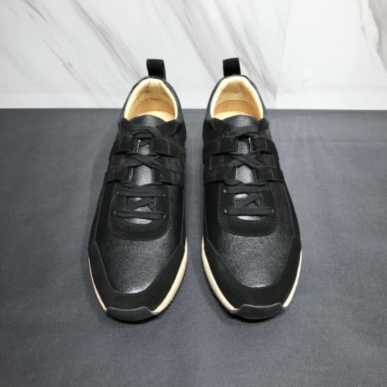Hermes Fashion Comfortable Shoes Cowhide Black Men
