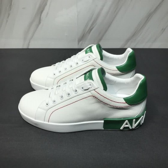 Dolce & Gabbana Sneakers Leather White Letters White Green Men