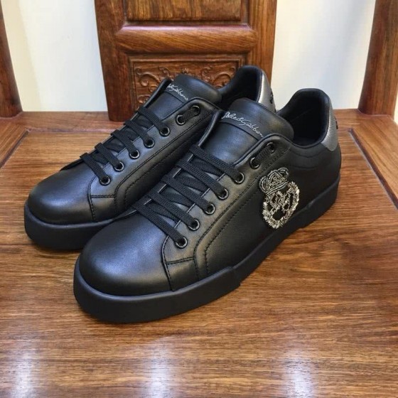 Dolce & Gabbana Sneakers Leather Black Golden Men