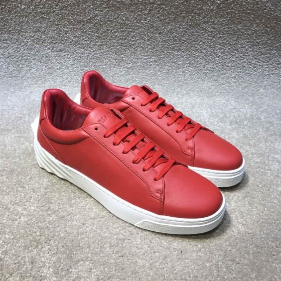 Versace Top Quality Casual Shoes Simple Cowhide Red Men