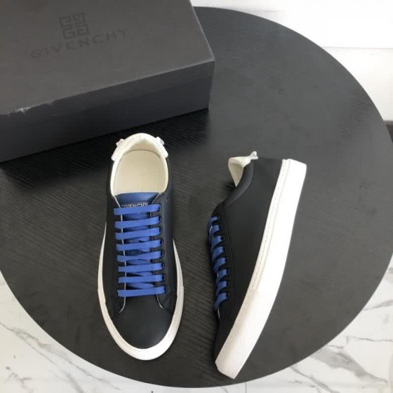 Givenchy Sneakers Black Upper Blue Shoelaces White Sole Men