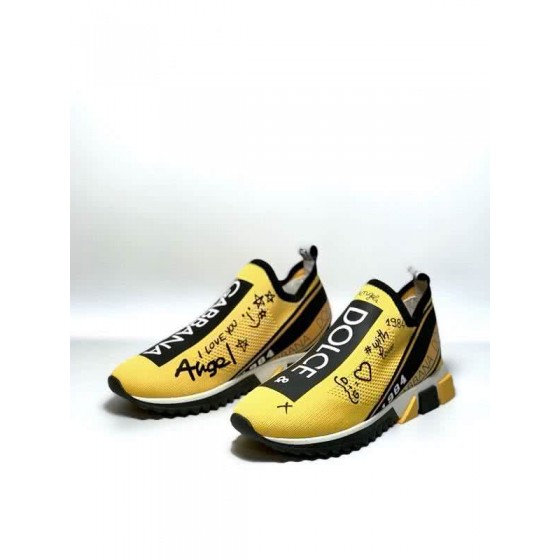 Dolce & Gabbana Sneakers Graffiti Yellow Black Men And Women