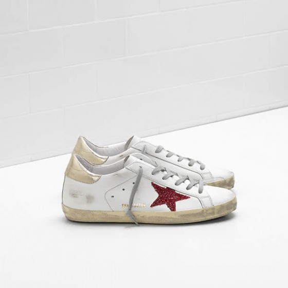 Golden Goose Superstar Sneakers G32WS590.G63 calf leather red star