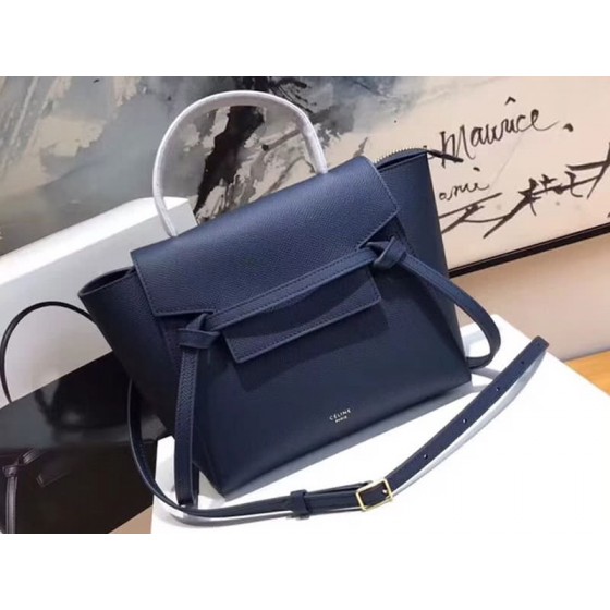 Celine Micro Belt Bag In Grained Calfskin Blue