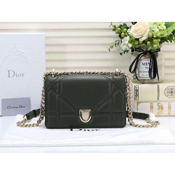 Dior Small Diorama Lambskin Bag Green d05262