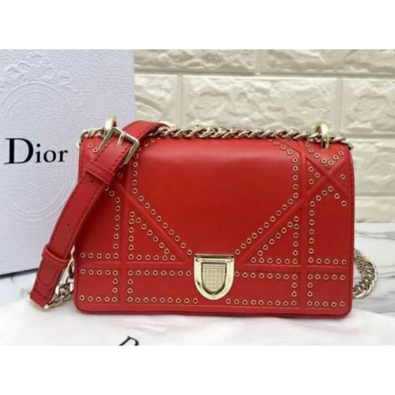 Dior Small Diorama Calfskin Bag Red d0421-12