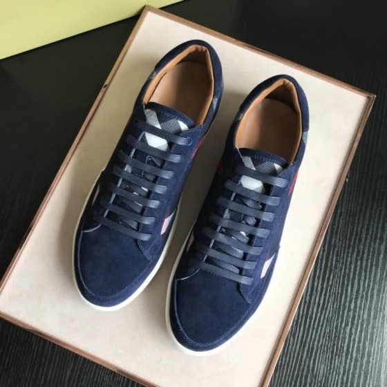 Burberry Fashion Comfortable Sneakers Cowhide Deep Blue Men