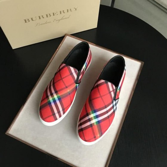 Burberry Fashion Comfortable Sneakers Cowhide Red And White Men