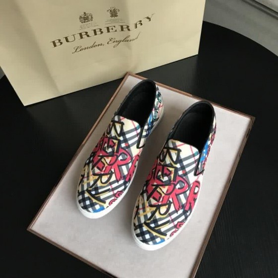 Burberry Fashion Comfortable Sneakers Cowhide Yellow And Red Men