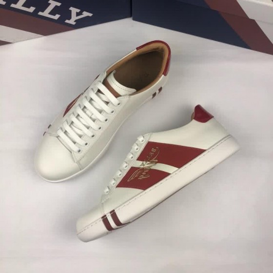 Bally Fashion Sports Shoes Cowhide White And Red Men 