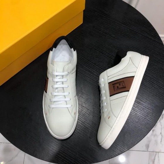 Fendi Sneakers Lace-ups White Black And Brown Men
