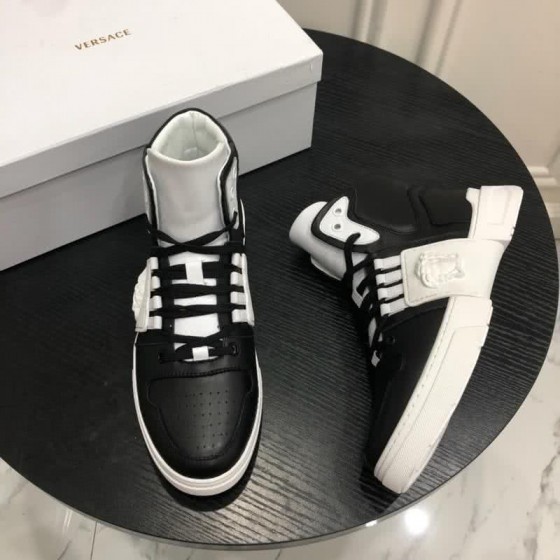 Versace New Casual Shoes Cowhide Black And White  Men