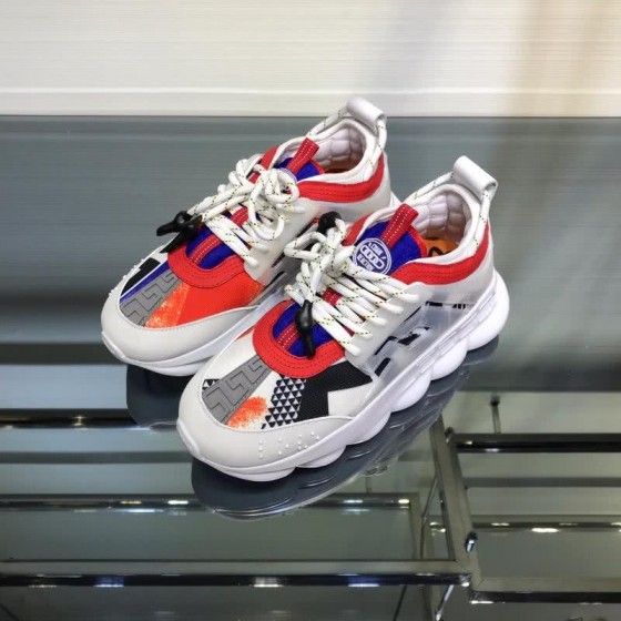 Versace New Breathable Sneakers White Red And Blue Unisex