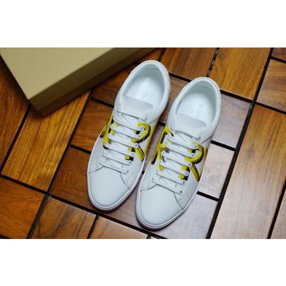 Burberry Fashion Comfortable Sneakers Cowhide Yellow And White Women/Men