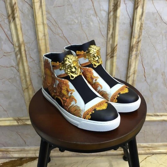 Versace New Casual Shoes Cowhide Pattern Black Yellow And White  Men