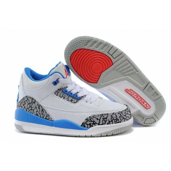 Air Jordan 3 Shoes Blue And White Chirlden